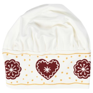 ВИНТЕР 2020 Детская шапочка, орнамент «имбирное печенье» белый/коричневый