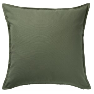ГУРЛИ Чехол на подушку, темный оливково-зеленый
