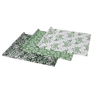 ВИНТЕР 2021 Рулон оберточной бумаги, орнамент «лист» бел/зелен, 9м